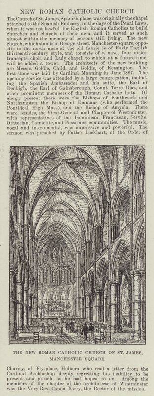 La Nouvelle Église Catholique Romaine de St James, Manchester Square - Frank Watkins