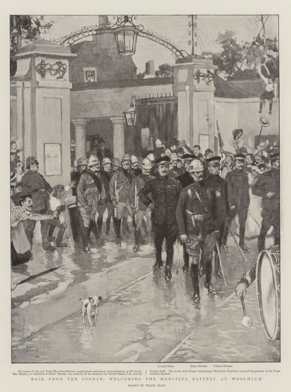 Retour du Soudan, accueil de la batterie de howitzer à Woolwich - Frank Craig