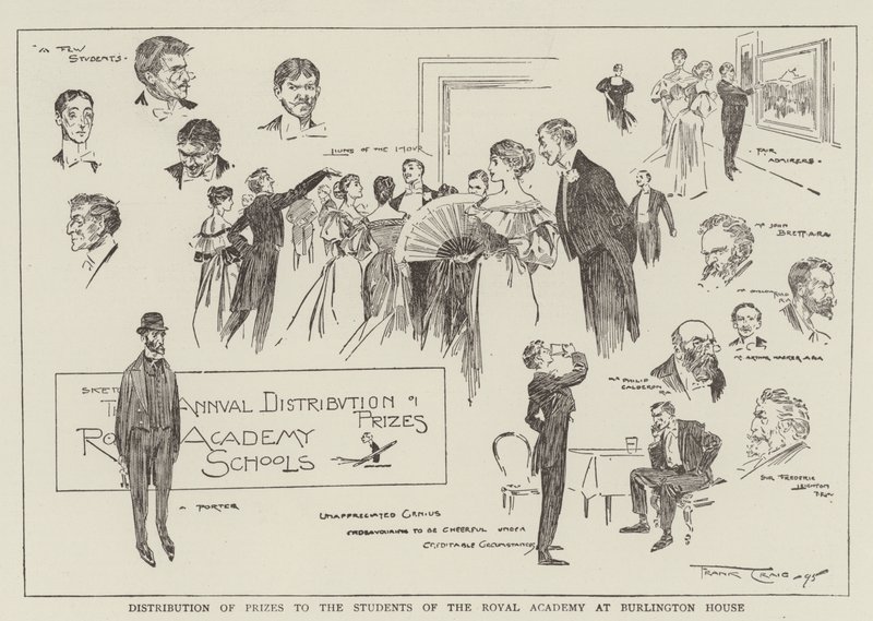 Distribution des prix aux étudiants de la Royal Academy à Burlington House - Frank Craig