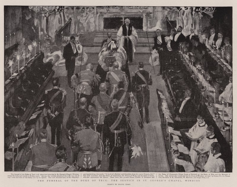 Les funérailles du duc de Teck, le service à la chapelle Saint-Georges de Windsor - Frank Craig