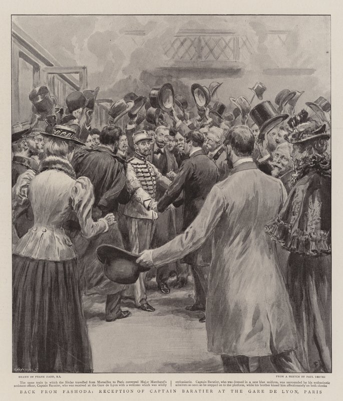 Retour de Fachoda, réception du capitaine Baratier à la gare de Lyon, Paris - Frank Dadd