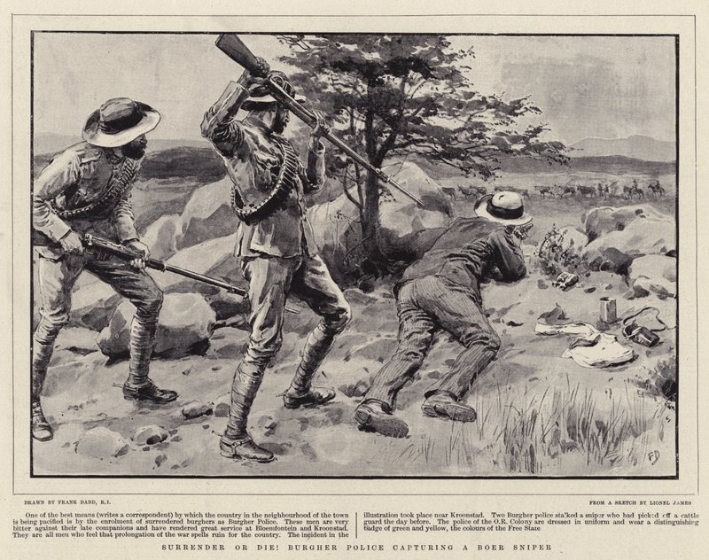 Rendez-vous ou mourrez! Police bourgeoise capturant un tireur boer - Frank Dadd