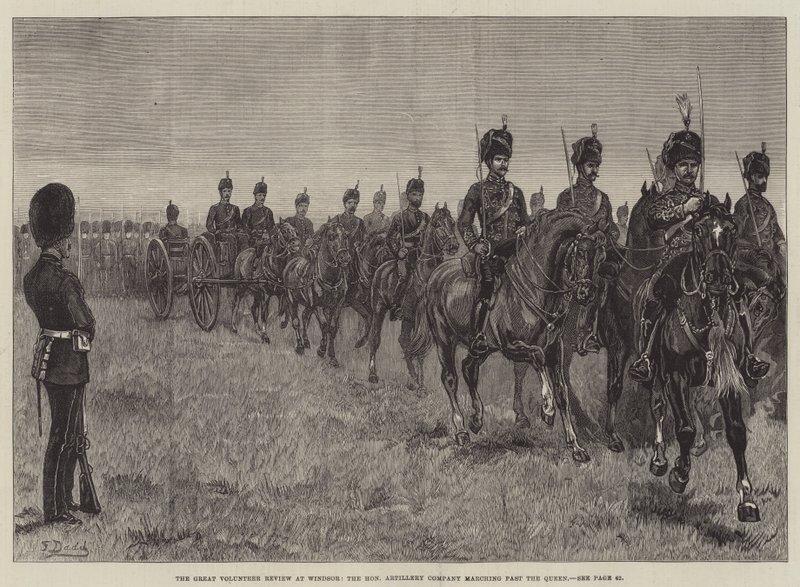 La grande revue des volontaires à Windsor, la compagnie d