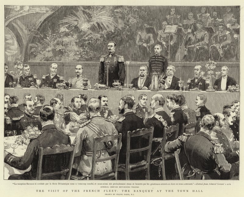 La visite de la flotte française, le banquet à l