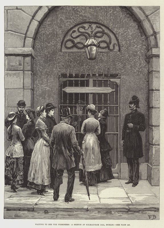 En attente de voir les prisonniers, une esquisse à la prison de Kilmainham, Dublin - Frank Dadd