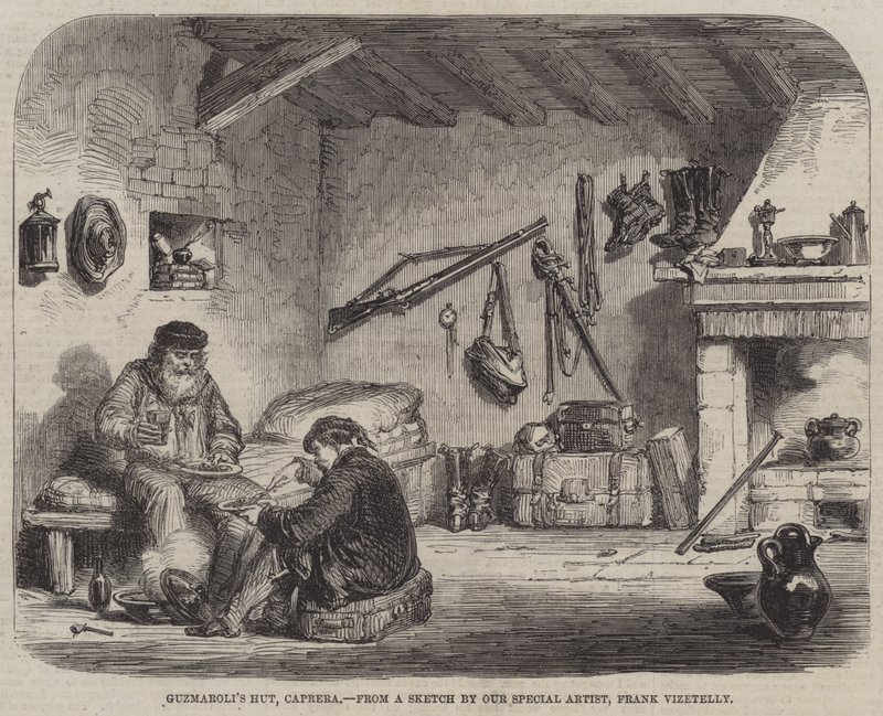 La Cabane de Guzmaroli, Caprera - Frank Vizetelly