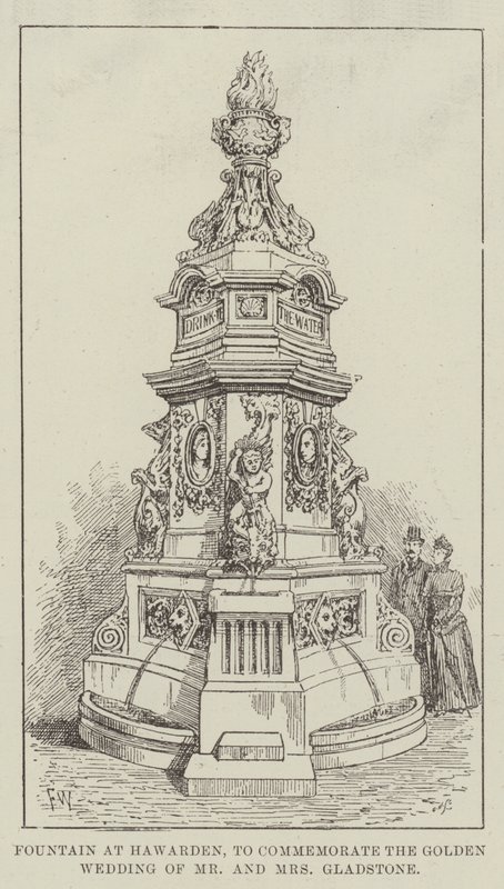 Fontaine à Hawarden, pour commémorer les noces d