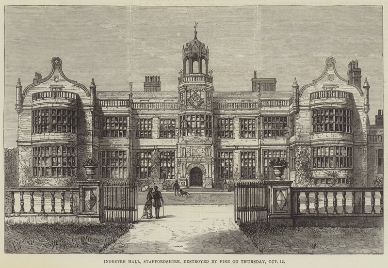 Ingestre Hall, Staffordshire, détruit par un incendie le jeudi 12 octobre - Frank Watkins
