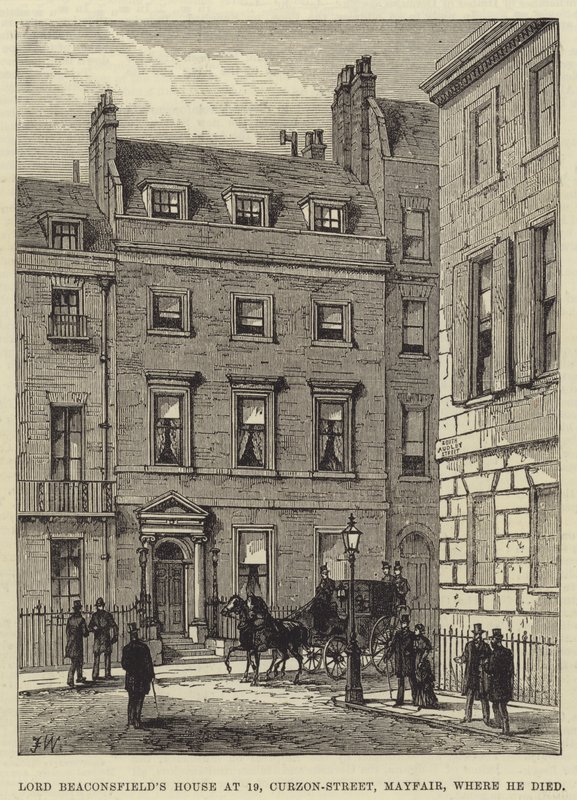 Maison de Lord Beaconsfield au 19, Curzon-Street, Mayfair, où il est mort - Frank Watkins
