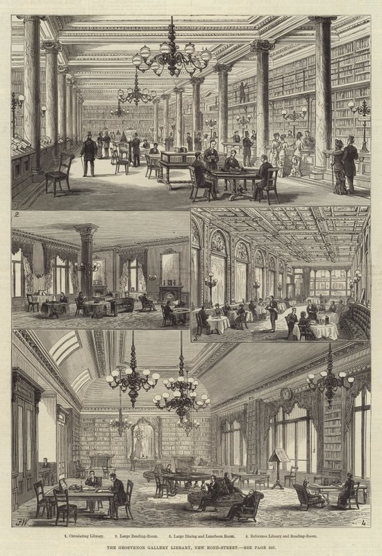 La bibliothèque de la galerie Grosvenor, New Bond-Street - Frank Watkins