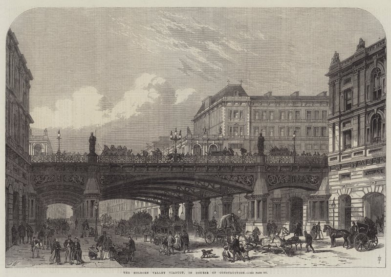 Le viaduc de Holborn Valley, en cours de construction - Frank Watkins