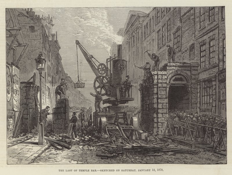 Le dernier de Temple Bar, esquissé le samedi 12 janvier 1878 - Frank Watkins