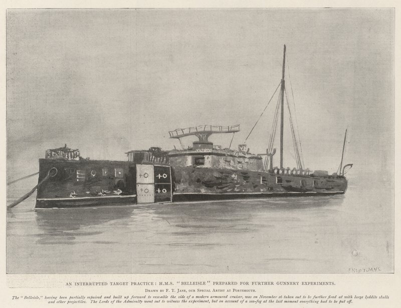 Une séance de tir interrompue, HMS Belleisle préparé pour d