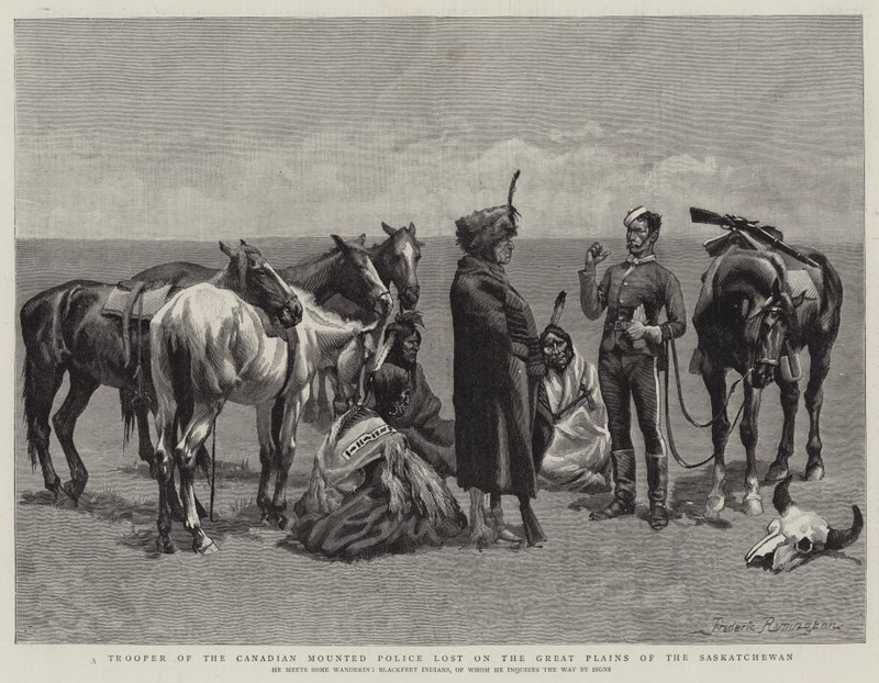 Un cavalier de la Police montée canadienne perdu dans les Grandes Plaines du Saskatchewan - Frederic Remington