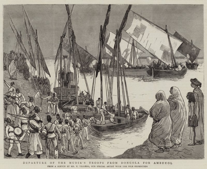 Départ des troupes du Mudir de Dongola pour Ambukol - Frederic Villiers