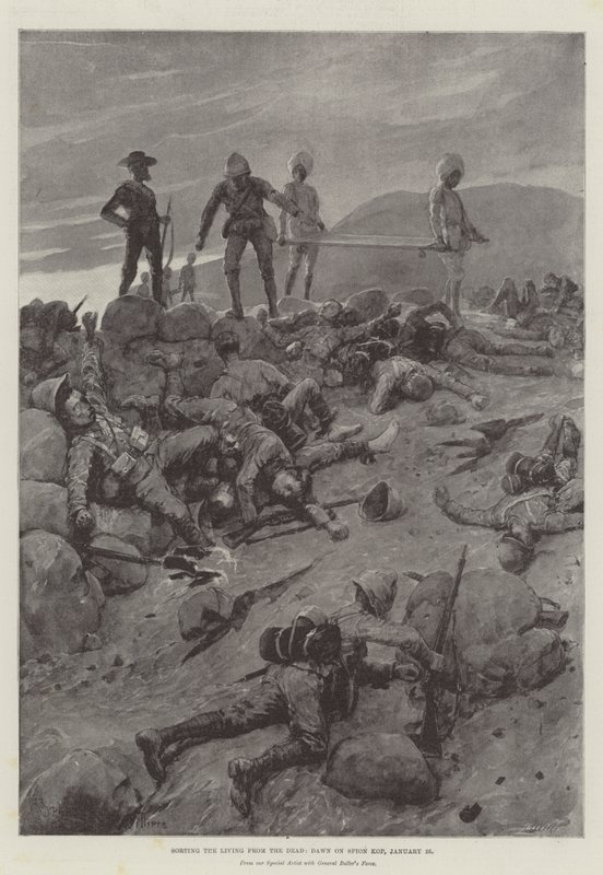 Trier les vivants des morts, aube sur Spion Kop, 25 janvier - Frederic Villiers
