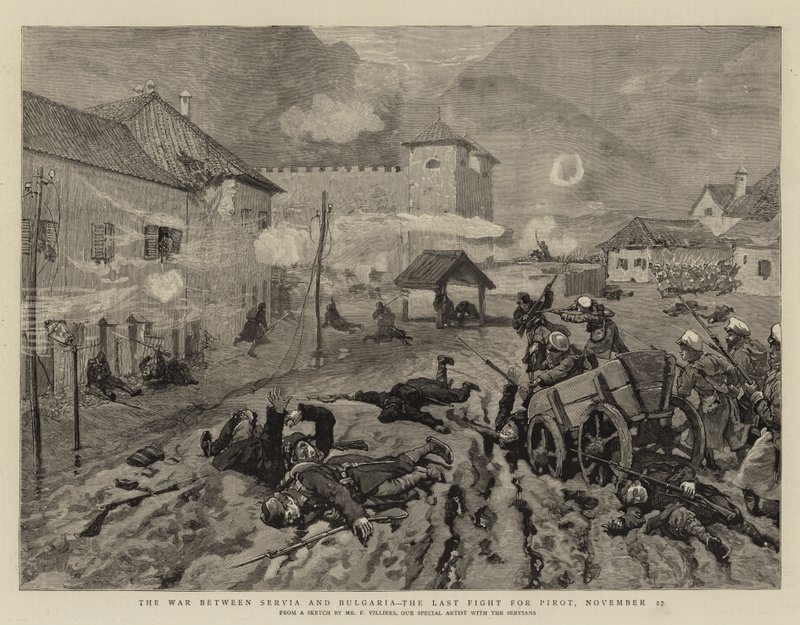 La guerre entre la Serbie et la Bulgarie, le dernier combat pour Pirot, 27 novembre - Frederic Villiers