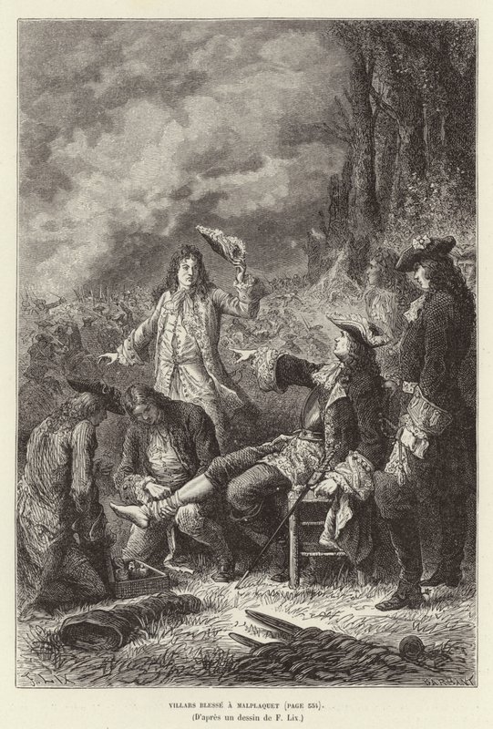 Villars blessé à Malplaquet - Frederic Theodore Lix