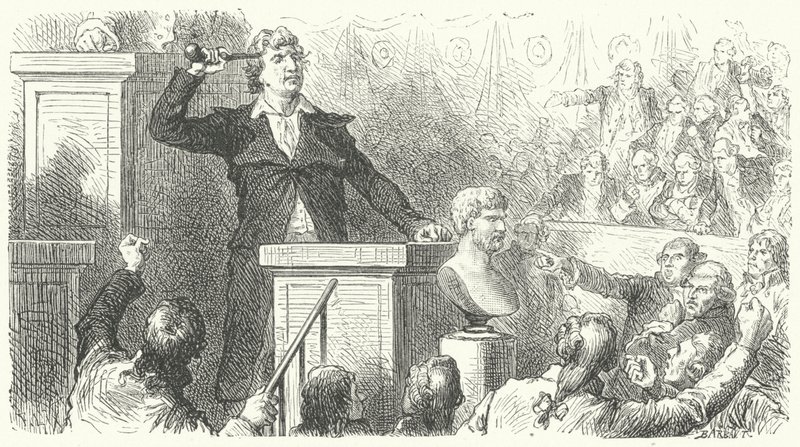 Jean-Paul Marat à la tribune de la Convention nationale, 1792 - Frederic Theodore after Lix