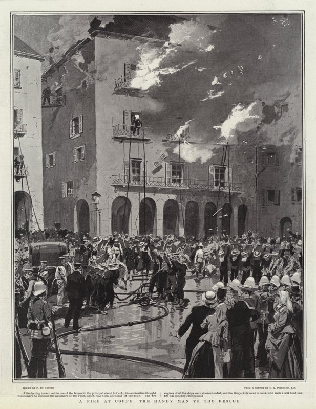 Un incendie à Corfou, l