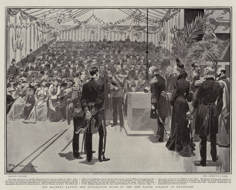 Sa Majesté posant la première pierre du nouveau Collège naval à Devonport - Frederic de Haenen