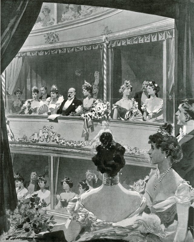 Le roi Édouard VII et sa famille à Covent Garden - Frederic de Haenen