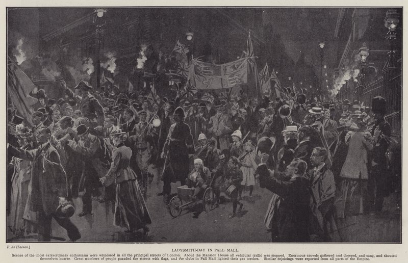 Jour de Ladysmith à Pall Mall (lithographie) - Frederic de Haenen