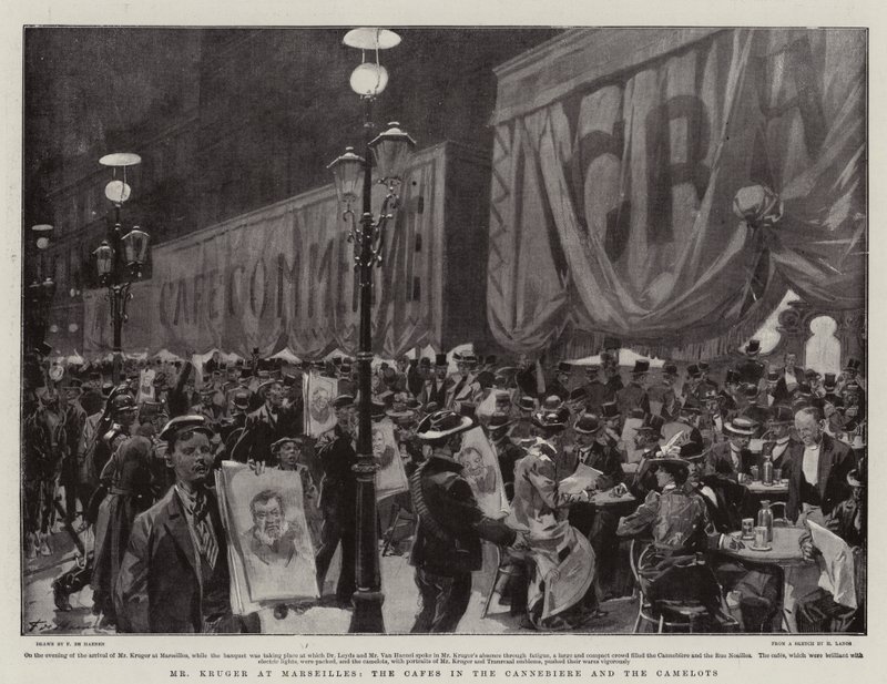 M. Kruger à Marseille, les cafés de la Canebière et les camelots - Frederic de Haenen