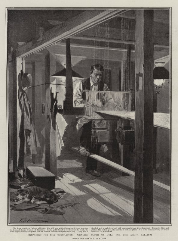 Préparation pour le couronnement, tissage du tissu d