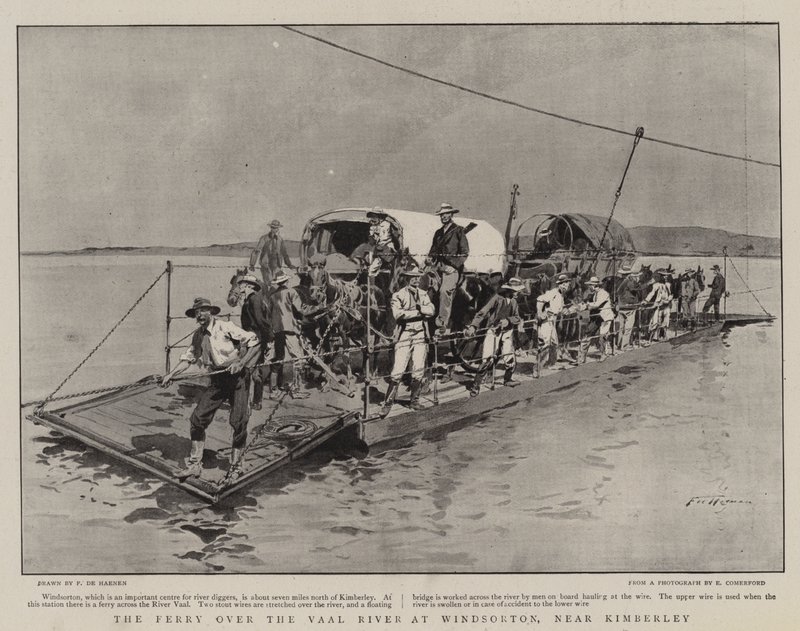 Le bac sur la rivière Vaal à Windsorton, près de Kimberley - Frederic de Haenen