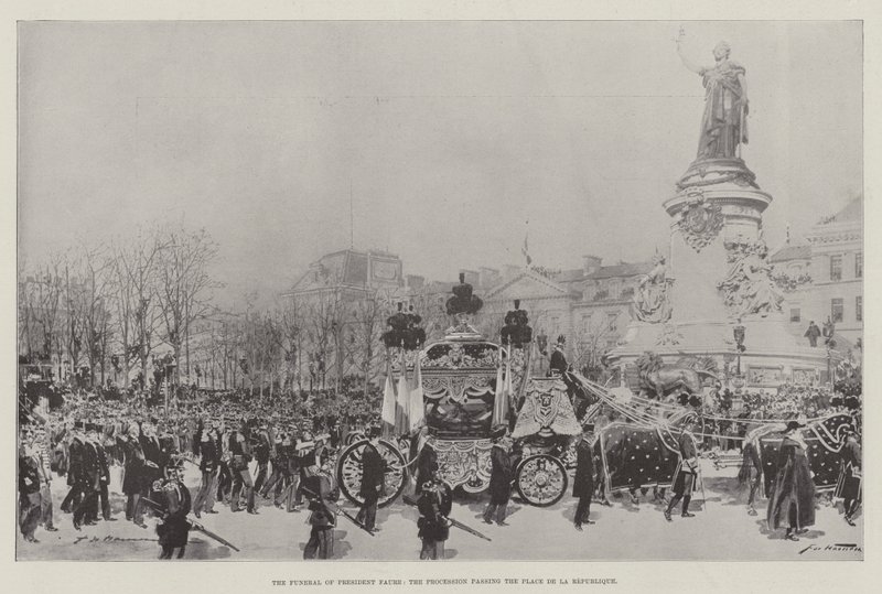 Les funérailles du président Faure, le cortège passant par la Place de la République - Frederic de Haenen