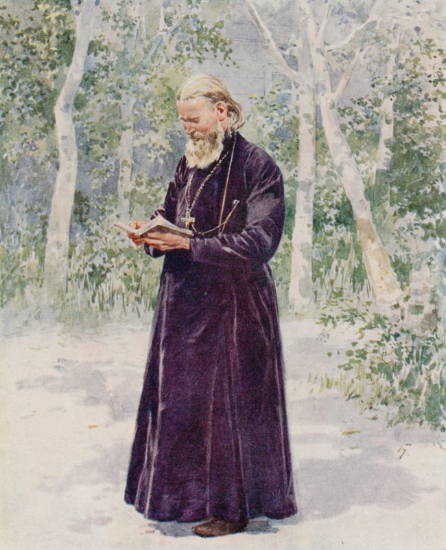 Le défunt Père John de Cronstadt dans son jardin - Frederic de Haenen