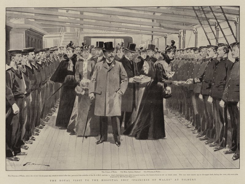 La visite royale au navire-hôpital Princess of Wales à Tilbury - Frederic de Haenen