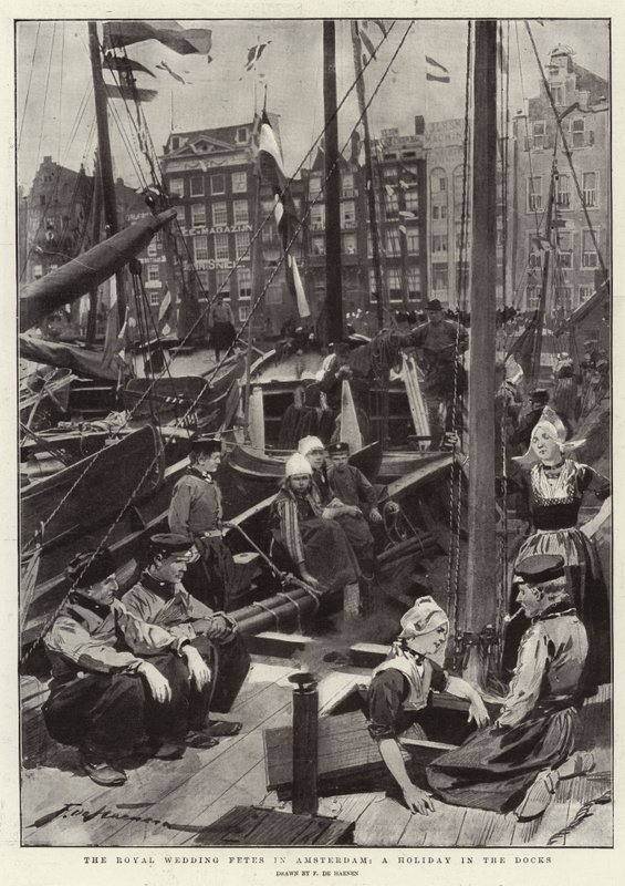 Les fêtes du mariage royal à Amsterdam, un jour de fête dans les docks - Frederic de Haenen