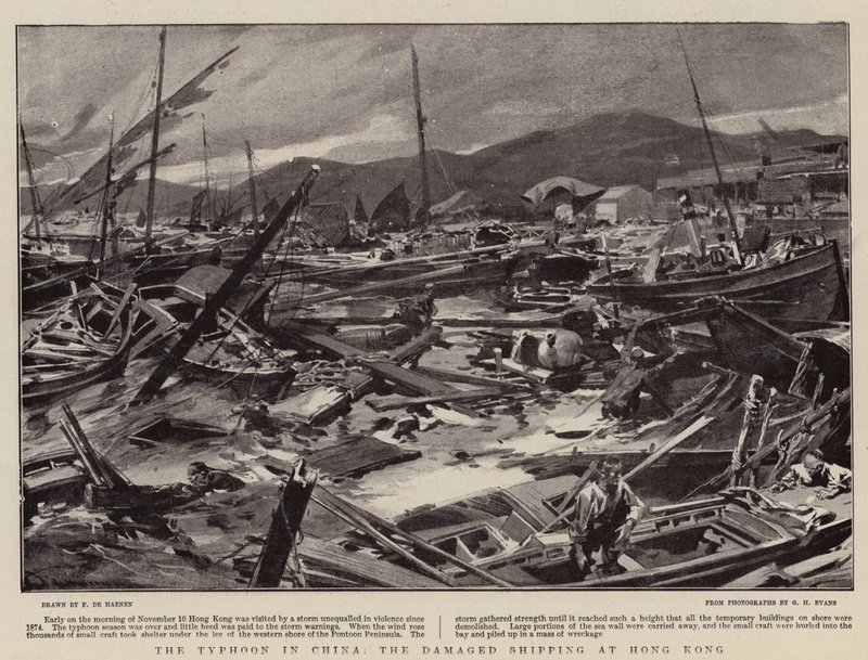 Le Typhon en Chine, les navires endommagés à Hong Kong - Frederic de Haenen