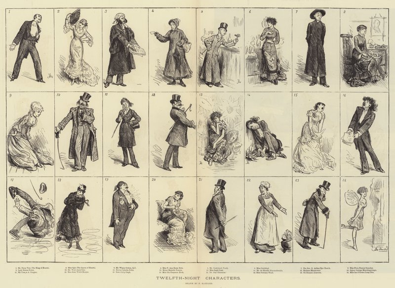 Personnages de la Nuit des Rois - Frederick Barnard