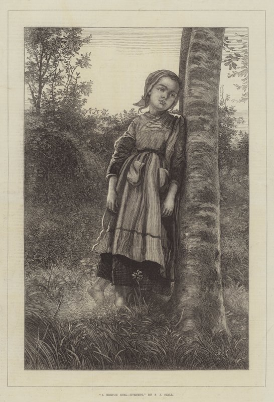 Une fille bretonne, soir - Frederick John Skill