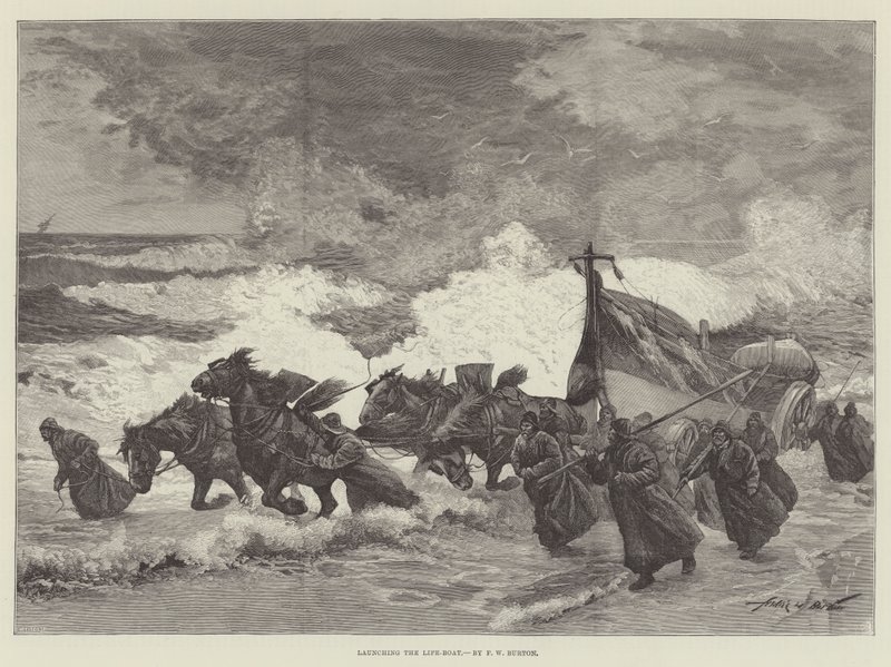 Lancement du canot de sauvetage - Frederick William Burton