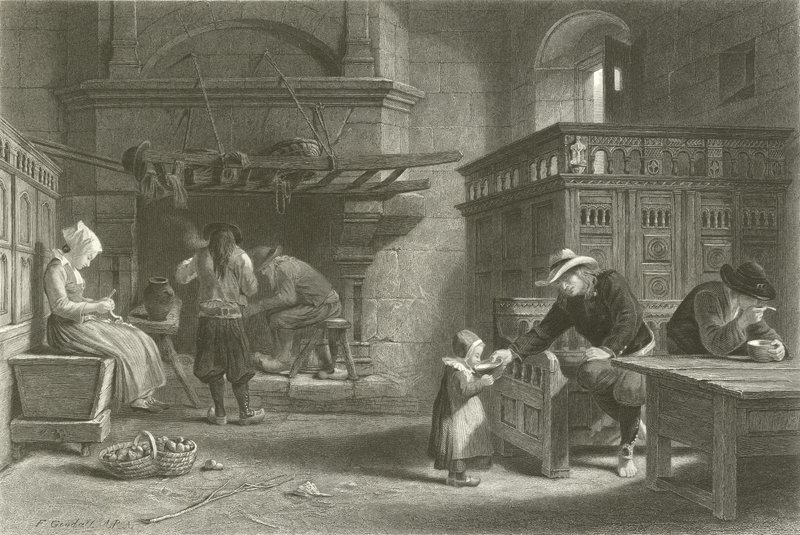 Le repas familial, Bretagne - Frederick Goodall