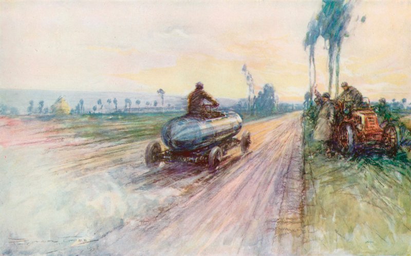 La Jamais Contente de Jenatzy battant le record de vitesse mondial en 1899 - Frederick Gordon (after) Crosby