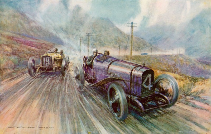 K Lee Guinness avec la Sunbeam dans la course de 600 miles du Tourist Trophy sur l