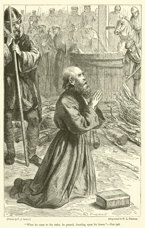 Quand il arriva au bûcher, il pria, agenouillé sur ses genoux - Frederick John Skill