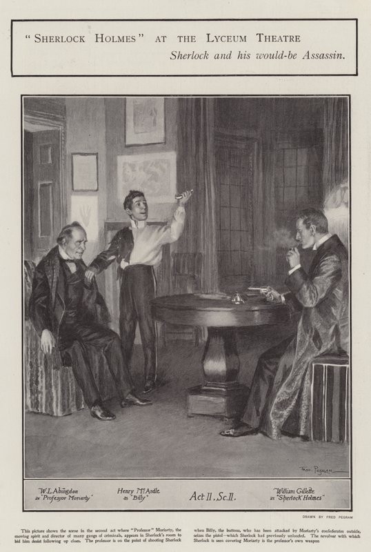Une représentation de Sherlock Holmes au Lyceum Theatre, Londres - Frederick Pegram