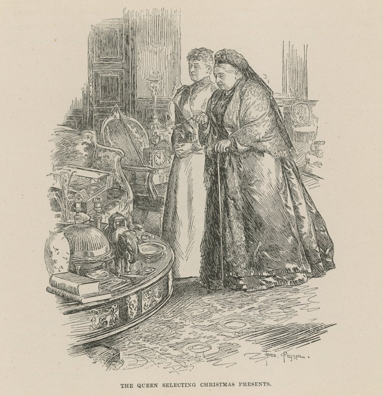 La reine choisissant des cadeaux de Noël - Frederick Pegram