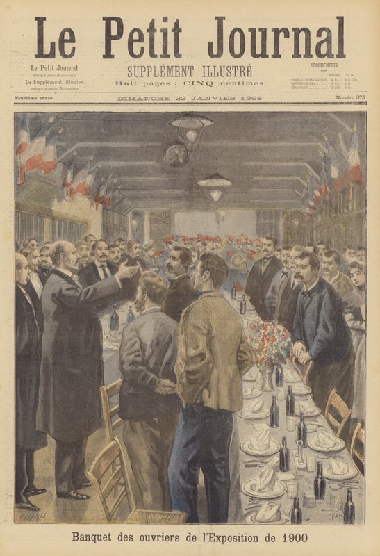 Banquet pour les ouvriers préparant le site de l