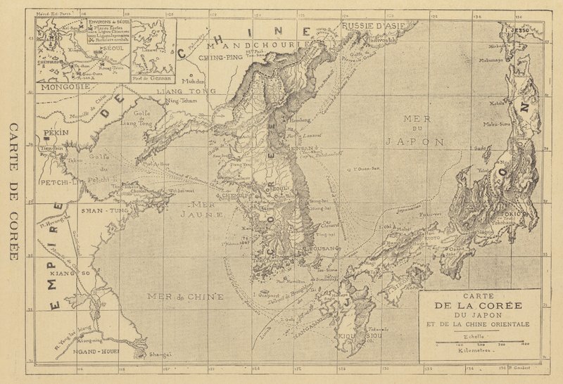 Carte de la Corée - French School