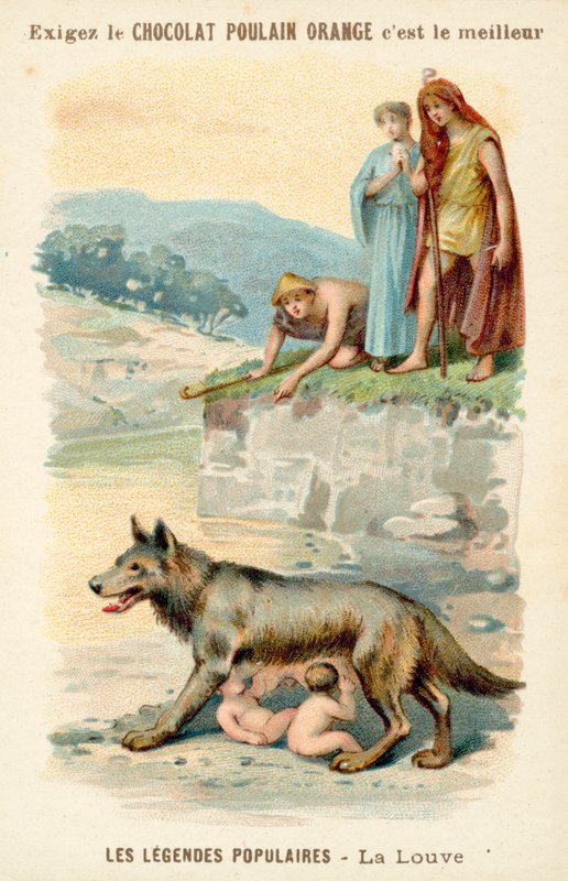 La louve allaitant Romulus et Rémus - French School