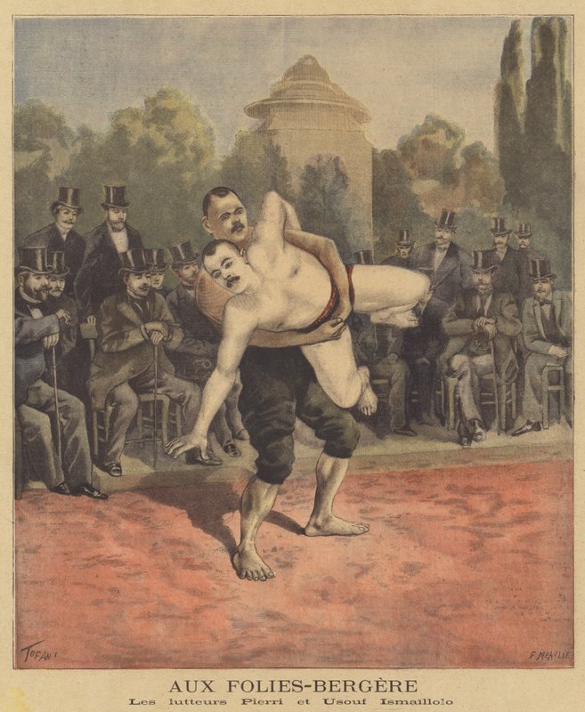 Les lutteurs Pierri et Usouf Ismaillolo aux Folies-Bergère - French School