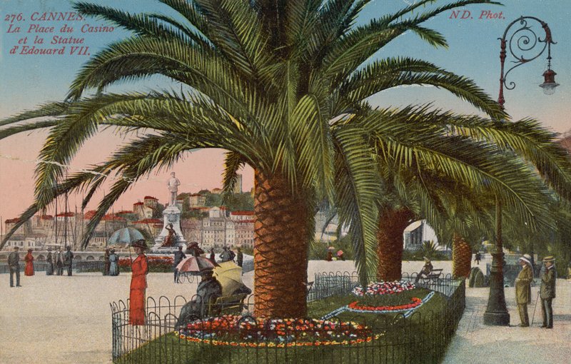 Cannes - Place du Casino et statue du roi Édouard VII d