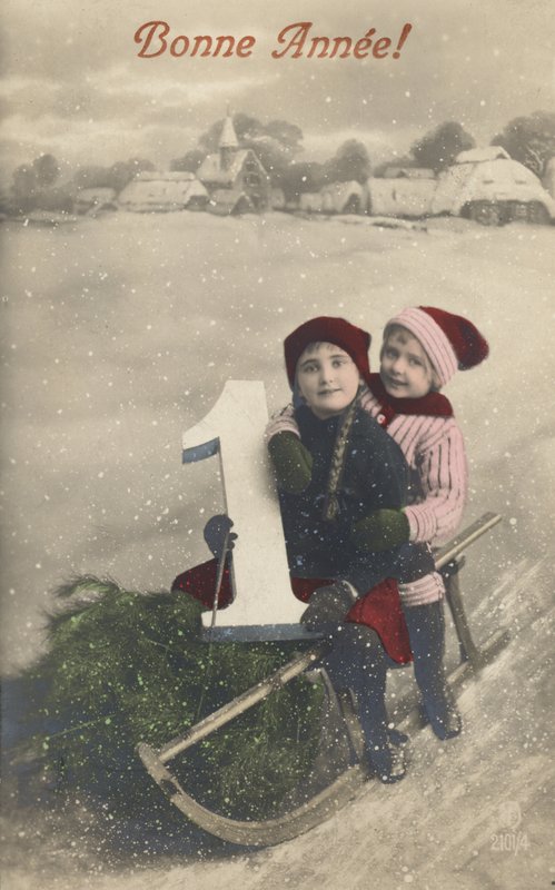 Enfants sur une luge - French Photographer